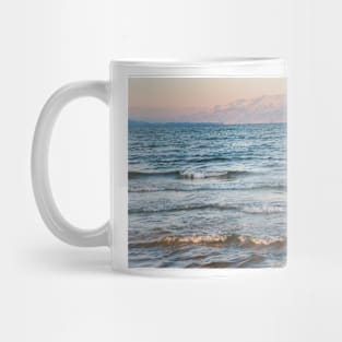 Sunset Waves and Mountains Mug